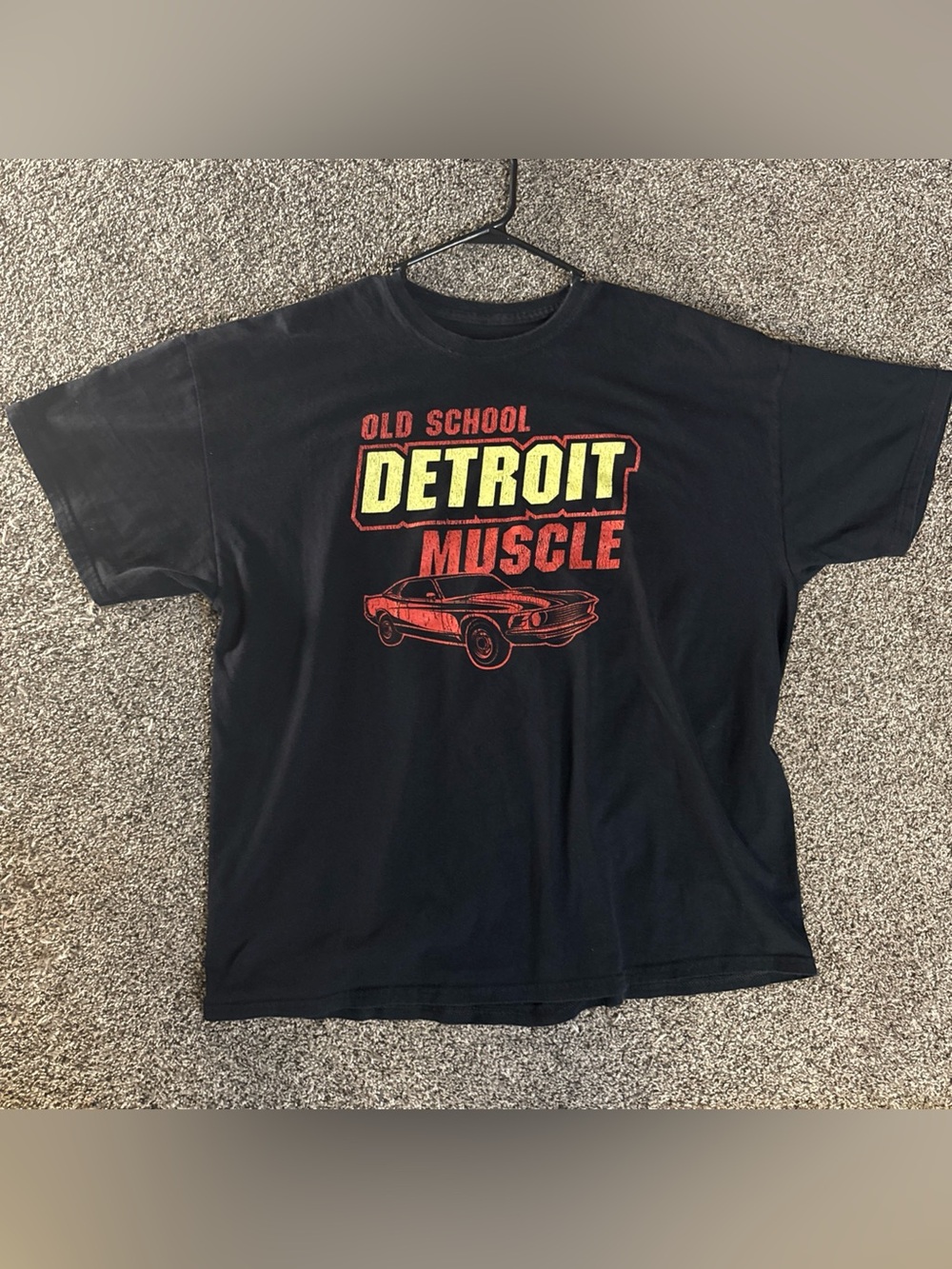 Old School Detroit Muscle XXL Men’s Black T-shirt Tee Unlabeled No Tags